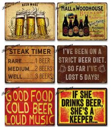 Funny Beer Metal Painting Signs Plaque Retro Wall Decor for Bar Pub Club Man Cave Tin Plates Vintage Kitchen Home Art crafts size 8777308