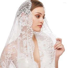 Bridal Veils Lace Mantilla Veil Soft & Comfortable Exquisite Floral Design For Head Covering Women Girls Catholic Church