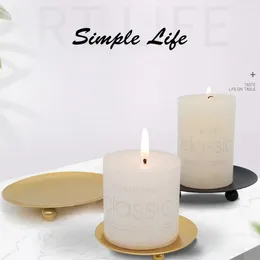 Decorative Plates Candle Holders Pillar Metal Plate Wedding Party Festival Banquet DIY Decoration