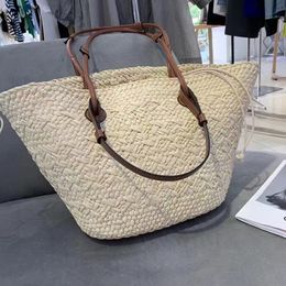 American trendy brand Luxury designers straw bag Classic handmade woven bag body Anagram embroidery handbag tote bag beach bag shopping bag go weave crossbody