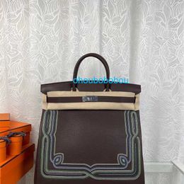 Customised Totes Bk Luxury Leather Handbag 40cm Chinachic Embroidery Paris Catwalk Hand Sewn Wax Thread Large Platinum Bag Mens Bag Large Cap with logo OHLT