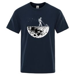 Astronauts Cherish The Lunar Environment Funny Print tShirts Men Loose Oversize Clothing Cotton Summer Soft Tshirt Hip Hop Tees 240514
