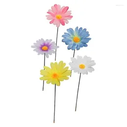 Garden Decorations Colourful Daisy Sticks Metal Stakes For Yard Lawn Decoration (Daisy) Easy Instal