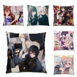 Pillow Cover Covers Decorative Anime Pattern Nordic Stylish Pillowcase Polyester Linen Velvet Fabric Home E0702