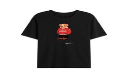 Shortsleeved bear tshirt high quality polo shirt pattern 100 cotton loose print casual T s size L3XL4206878