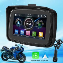 5 Inch Car Portable GPS Navigation Motorcycle Waterproof Carplay Display Motorcycle Wireless Android Auto IPX7 GPS Screen