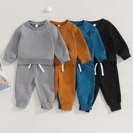 Clothing Sets 0-36months Toddler Boy Fall Outfits Long Sleeve Split Hem Sweatshirt Tops Pocket Pants Set Infant Boys Clothes