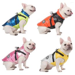 Dog Apparel Warm Coat With Harness Pet Jacket Winter Waterproof Clothes For Small Medium Dogs Reflective Pug Yorkies Costume