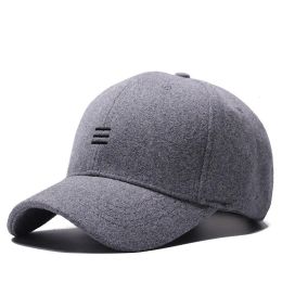 Dad Winter Headwear Male Warm Felt Sports Cap Man Big Size Wool Baseball Hats 55-60cm 60-65cm