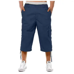 Men's Pants For Men Fashion Spring And Summer Street Leisure Sports Pocket Drawstring Stretch Waist Pantalones Cargo Hombre