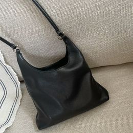 Fashion Black Underarm Bag Card Holder Genuine Leather Fashion Shoulder Handbag Spring 2024 Soft Leather Small Square Bag