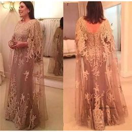Vintage Plus Size Evening Dress New Fashion Mother Of The Bride Dresses Lace Appliques Long Prom Party Gown For Fat Women 0521
