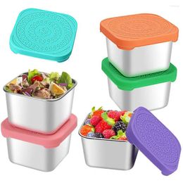 Storage Bottles Food-grade Silicone Container Leakproof Stainless Steel Food Containers For Office Travel Set Of Sauce Cups Snack