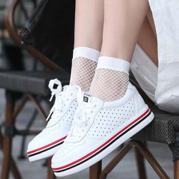 Women Socks Summer Punk Girls Sexy Black Hollow Out Breathable Mesh Fishnet Female Gothic Short Hosiery Ankle