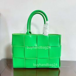 Business Lady Designer Bag Bottegs Bags Venet 2024 Cassette Large Arco Totes 34cm Women Genuine New Handwoven Handbag Tote Leisure Leather Large Space RH1A