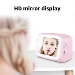 Bluetooth Speaker Mini Mirror Clock Dual Alarm Night Light Card FM o Small Speakera30a16 a276388311