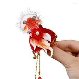 Hair Clips Girls Clip Festive Flower Pompoms Hairpin Furry Headdress For Hanfu Tassels Kids Barrettes Dropship
