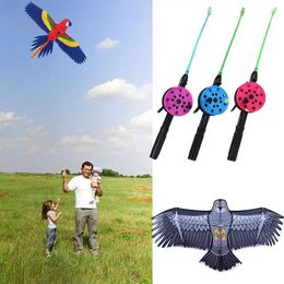 Kite Accessories Transparent plastic eagle kite 30 meter kite line large eagle fly bird kite childrens gift cartoon kite family travel garden WX5.218582785