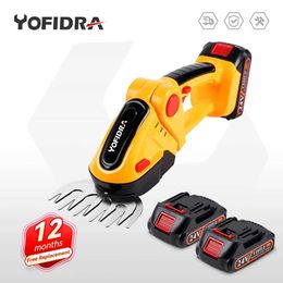 Other Garden Tools Yofidra 24V 2-in-1 electric hedge trimmer 20000rpm household lawn mower garden Bush lawn mower electric tool S2452177