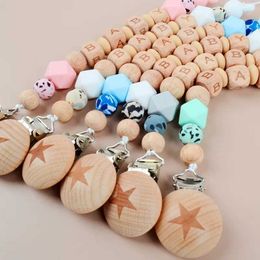 Pacifier Holders Clips# INS baby pacifier clip Personalised cartoon name dummy chain toy accessory feeding d240521