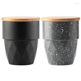 Tumblers 350ml Wide Mouth 304 Stainless Steel Coffee Cup With Wooden Cover Drinking Beer Milk Tea Mug Home Office Dropship