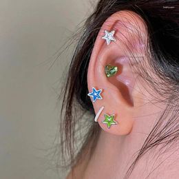 Stud Earrings Simple Colourful Drip Glaze Star For Women Sweet Cute Mini Small Daily Life Party Piercing Jewellery