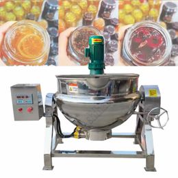 Stainless Steel 100L Industrial Jacketed Kettle With Agitator Sanitary Porridge Soup Boiler Mixing Cooking Jacketed Kettle