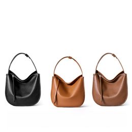 Lazy style 2024 new minimalist and comfortable soft leather tote bag cowhide commuting large capacity single shoulder crossbody bag