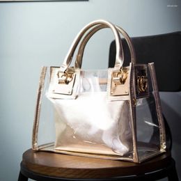 Shoulder Bags Fashion Women Transparent Waterproof Beach Bag Candy Colour Clear Handbag Tote Composite