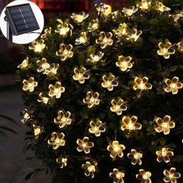 Strings 1pc Solar String Flower Lights Outdoor Waterproof 6.5m/21ft 30LED For Garden Fence Patio Yard Decoration(Included 2m Lead Wire)