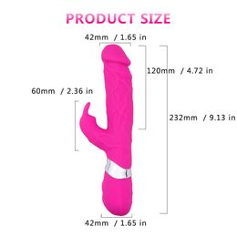 lady Female Usb Charging Simulation Penis with Dual g Point Clitoral Stimulation Rabbit Vibrator Multi Frequency Vibration Masturbation Stick