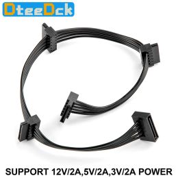 SATA Power Splitter Cable - M/F - 4x Serial 15 PIN SATA Power Cable Splitter for HDD SSD Optical Drives DVD Burne Power Cable