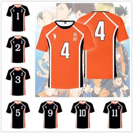 Men's T Shirts Anime Haikyuu Cosplay Costume Karasuno High School Volleyball Club Sportswear Jerseys Uniform Top