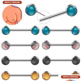 Nipple Rings 1Pair Piercing Stainless Steel Barbell For Women Girls 14G Body Jewellery Drop Delivery Dhf6B