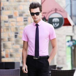 Men's Casual Shirts Short-sleeved Shirt Summer Thin Work Clothes Business Non-ironing Stripes Fashion Slim Breathable High Quality