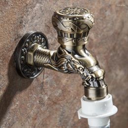 Bathroom Sink Faucets Alloy Zinc WC Outdoor Machine Taps Luxury Antique Mount Bibcock Wall Mop Washing Faucet Garden