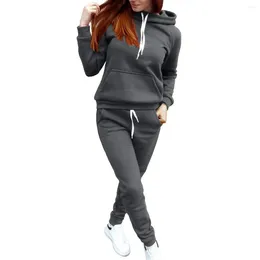 Women's Two Piece Pants Autumn Woman Hoodies Suit Casual 2 Sets Womens Tracksuit Outfits Fashion Jogging Clothing Fleece Pullover Tops Pant