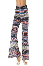 Floral Print Wide Leg Pants Women Loose Long Casual Pant 2018 Summer Boho Beach Elastic Middle Waist Plus Size Trousers8961108