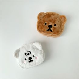 Cartoon Plush Bear Storage Coin Purse Mini Lipstick Bag Cute Animal Student Card Bag