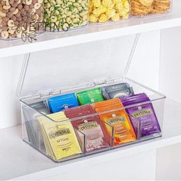 Storage Bottles Household Tea Bag Makeup Organizer Candy Box Office Milk Compartment Stackable Acrylic Multifunctional