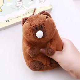 3PCS Creative Plush Keychain Cute Stuffed Animal Doll Toy Simulation Fluffy Capybara Toys Backpack Pendant Gift