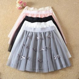 Skirts Lolita Women's Skirt Mesh Saia Bow A-line Mini Summer Elastic Waist Harajuku Cute Kawaii Falda Woman Clothing Y2k