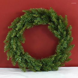 Decorative Flowers 30/40cm Christmas Green Garland Decoration Artificial Pine Needle Plastic Wreath Year Tree Home Door Wall Hanging
