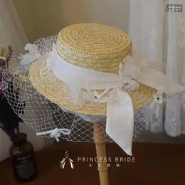 Berets French Top Hat 2024 White Bride Travel Pography Wedding Dress Rural Retro Flower Summer Girl