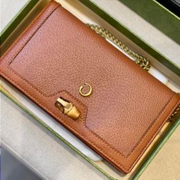 10A Fashion Clutch Bag Chain Body Diana Cross Designers Bags Shoulder Bamboo Leather 240517 Luxury Handbag Bag Purse Women Wallet Oslfe