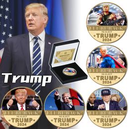 2024 Donald Trump Challenge Coin Gold Plated Metal Commemorative Medal Collection Fan Gifts