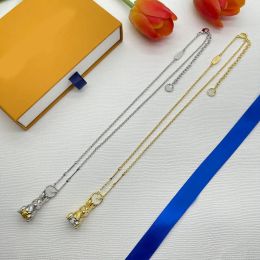 Classic Luxury Designer Necklace For Women Crystal Pearl Rabbit Letters Pendant Charm Necklace 18K Gold Plated Sweater Chain Necklace Statement Chokers Jewelry