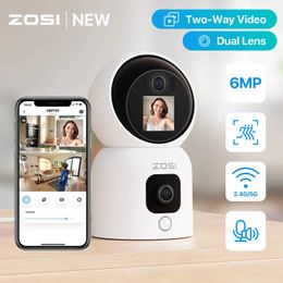 Wireless Camera Kits ZOSI C528M 6MP indoor safety WiFi camera with dual lenses and automatic tracking of video calls wireless IP monitoring camera J240518