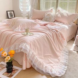 Luxury jacquard spring double bed comforter bedding set lace room decor Summer Quilt Blanket Ice silky Duvets Home Textiles 240514