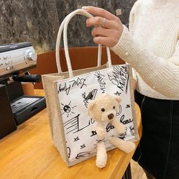 Shoulder Bags Cute Bear Cub Shopper Top Quality Portable Casual Daily Shopping Travel Tote Hand For Women Torebka Damska